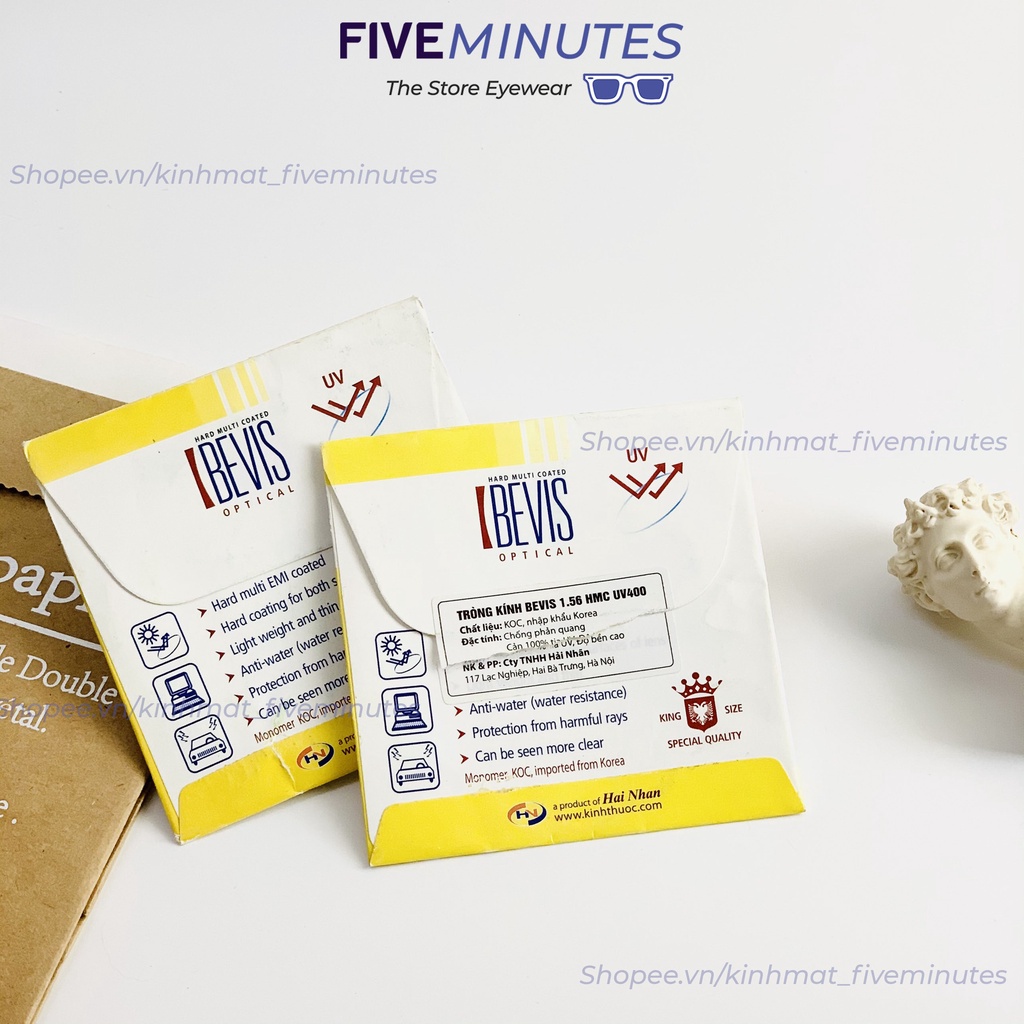 Tròng kính mắt cận phản quang chống chói chống UV400 khi lái xe ( 0-6 độ ) - Chiết suất 1.56