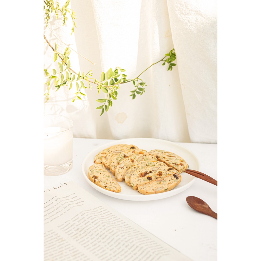 Biscotti Ăn Kiêng 3 Vị Happy Kitchen Bánh Ngũ Cốc Nướng Giảm Cân