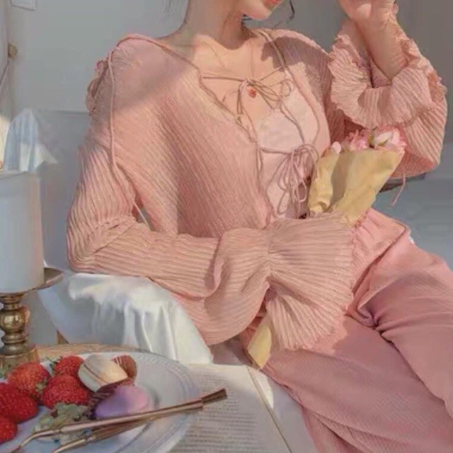 🎀 ÁO KHOÁC VOAN 🎀 TIỂU THƯ 🎀 TAY LOE CỘT DÂY NHẸ NHÀNG NỮ TÍNH