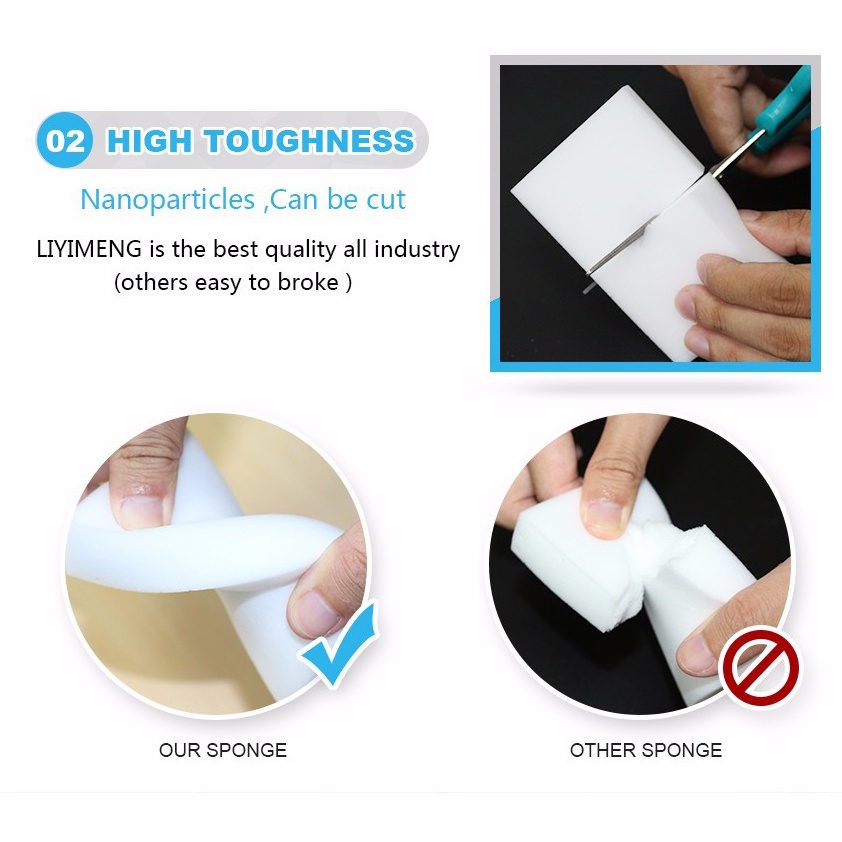 Bộ 50 Miếng Bọt Biển Ma Thuật 10x6x2cm Làm Sạch Nhà Bếp / Phòng Tắm