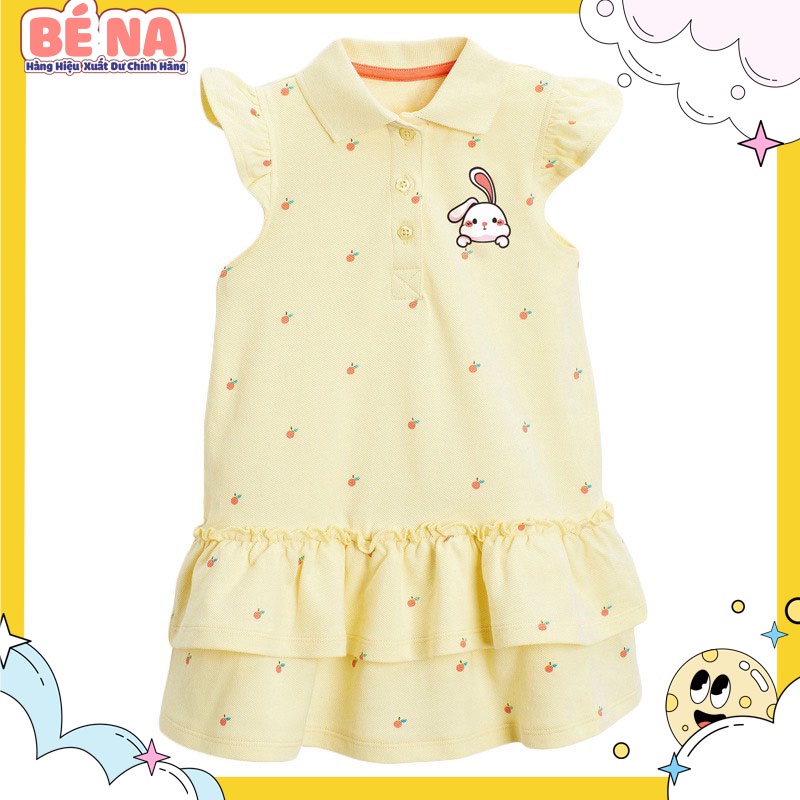 [ Hàng chính hãng ] Váy LITTLEMAVEN cổ bẻ vàng dâu cực đẹp cho bé gái