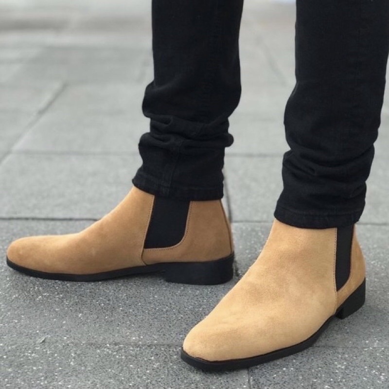 Giày boots nam Chelsea Boots Classic đế khâu Chắc chắn - Bốt nam da lộn cổ Chun Bảo Hành 30 ngày