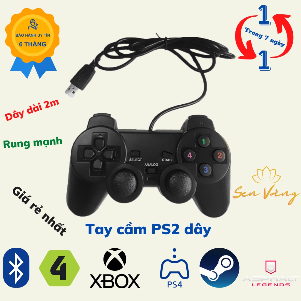 Tay cầm chơi game PS2 USB dây giá rẻ