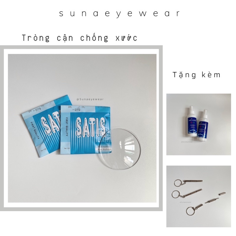 Mắt cận tráng cứng loại thường  gồm 2 bên mắt+ công lắp vào gọng