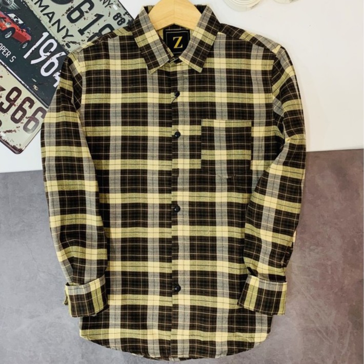 Áo sơ mi nam tay dài caro năng động hiện đại chất vải mềm mát thấm mồ hôi