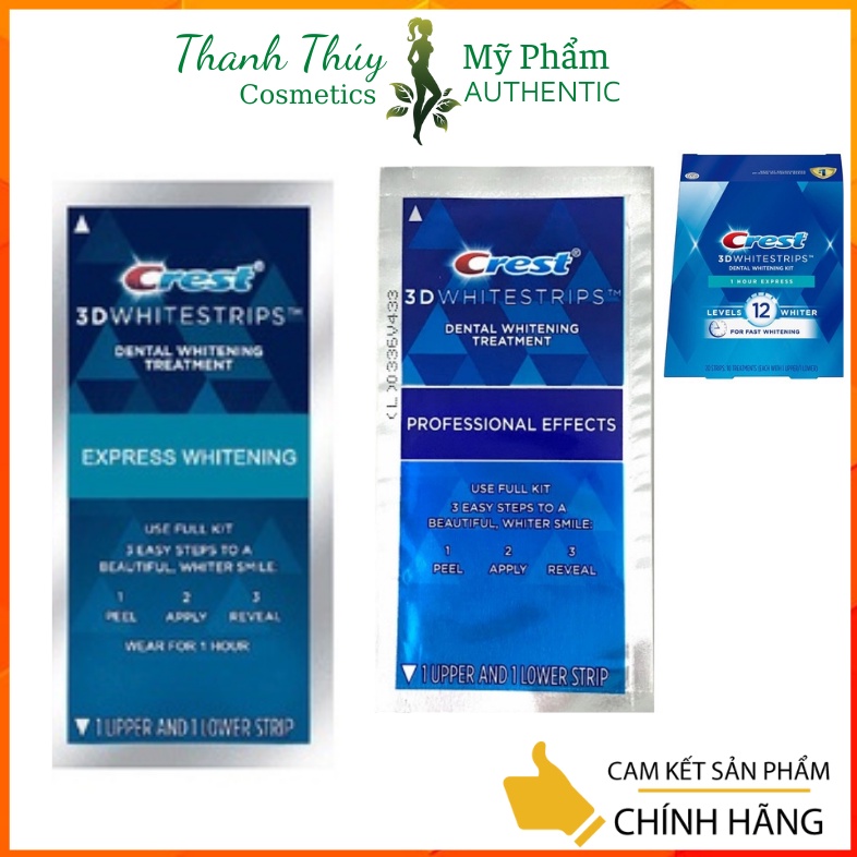 Miếng dán trắng răng Crest 3D white
