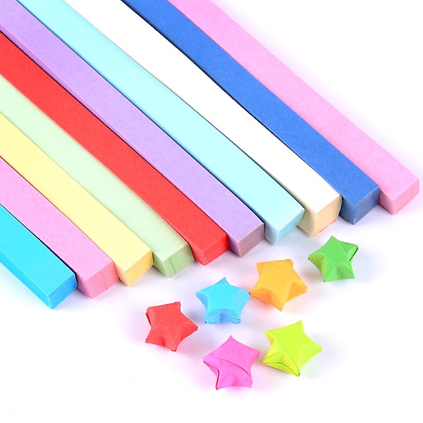 Giấy xếp ngôi sao năm cánh dạ quang❤️Giấy gấp sao 5 cánh trang trí trong nhà , Nguyễn Thùy Store