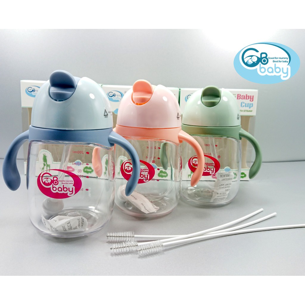 Bình tập uống nước cho bé có tay cầm chắc chắn GB-Baby 270ml Chính Hãng