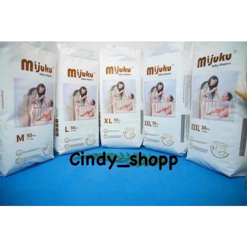 Tã Dán/Quần Cao Cấp MIJUKU 50 miếng Siêu Thấm Hút, Mỏng Nhẹ có ẢNH THẬT