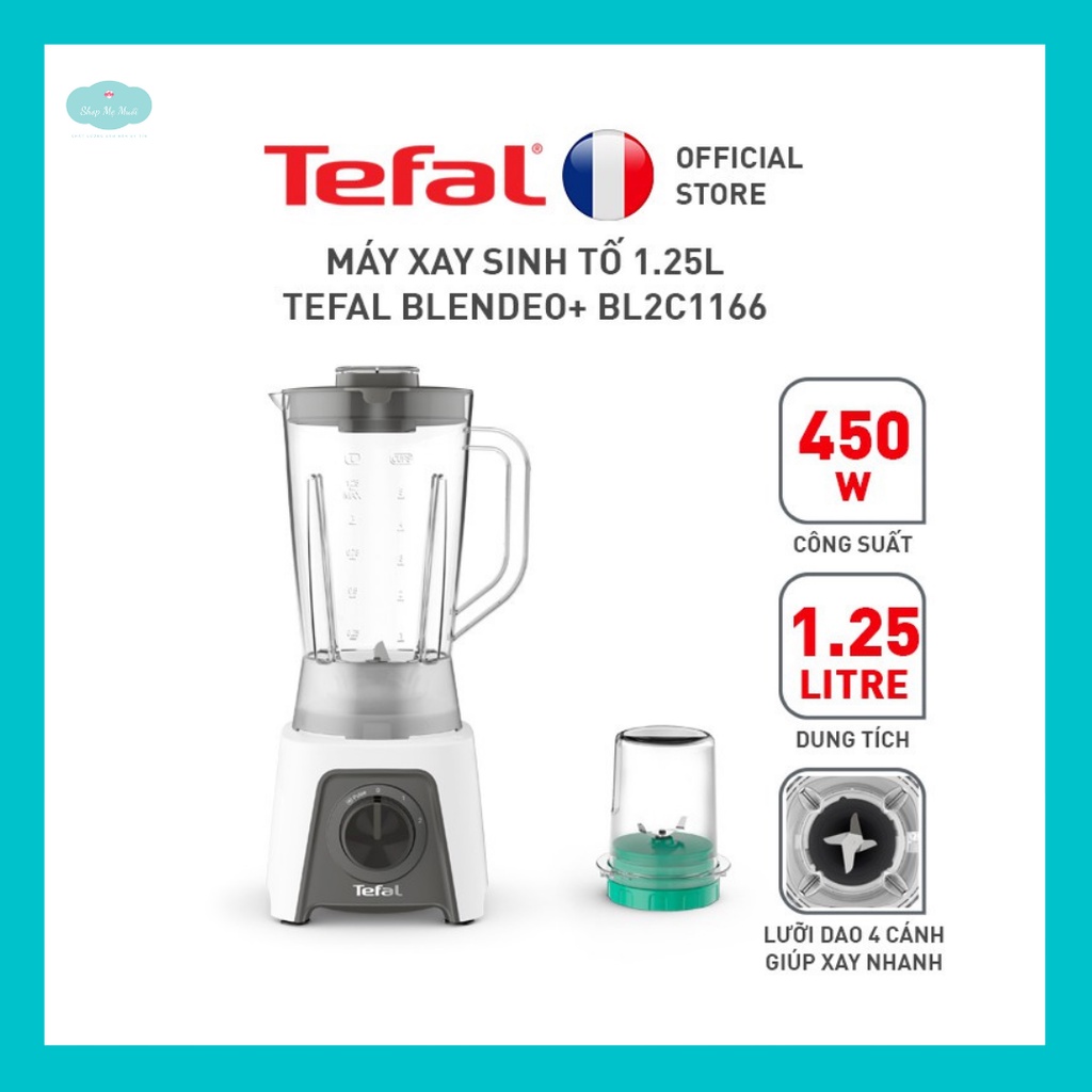 [Sẵn] Máy xay sinh tố Tefal BL2C1166 - 450W, xay được đá