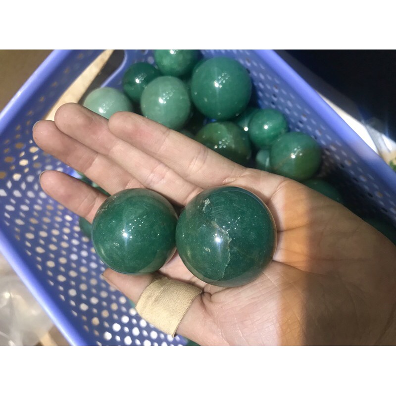 Bi cầu đá Aventurine tư nhiên, đường kính trung bình 3,5 cm