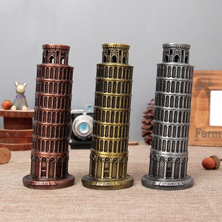 Mô Hình Tháp Nghiêng Pisa Italia bằng kim loại mạ màu Cao 20cm