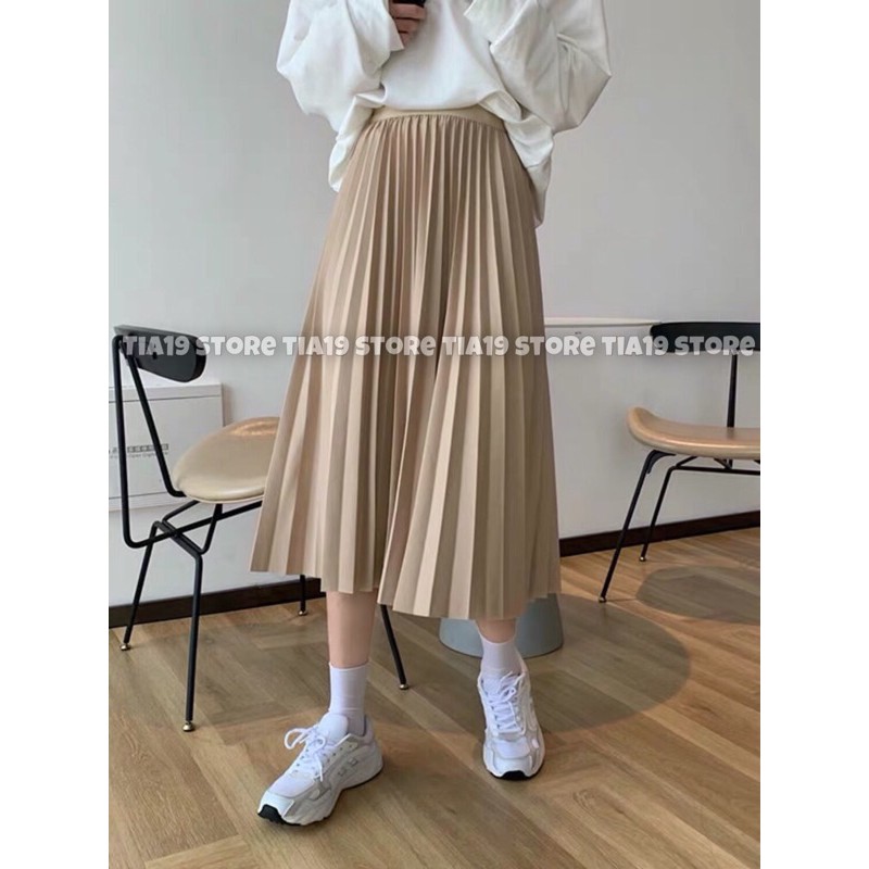 CHÂN VÁY MIDI XẾP LY DÀI LOẠI 1 ( ẢNH THẬT) | BigBuy360 - bigbuy360.vn