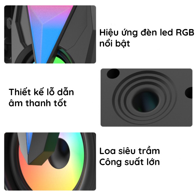 Loa Bluetooth 2.1 Dùng Cho Tivi Máy Vi Tính PC Laptop FT-K10 Thiết Kế Hiện Đại Có Đèn Led RGB Nổi Bật Loa Công Suất Lớn