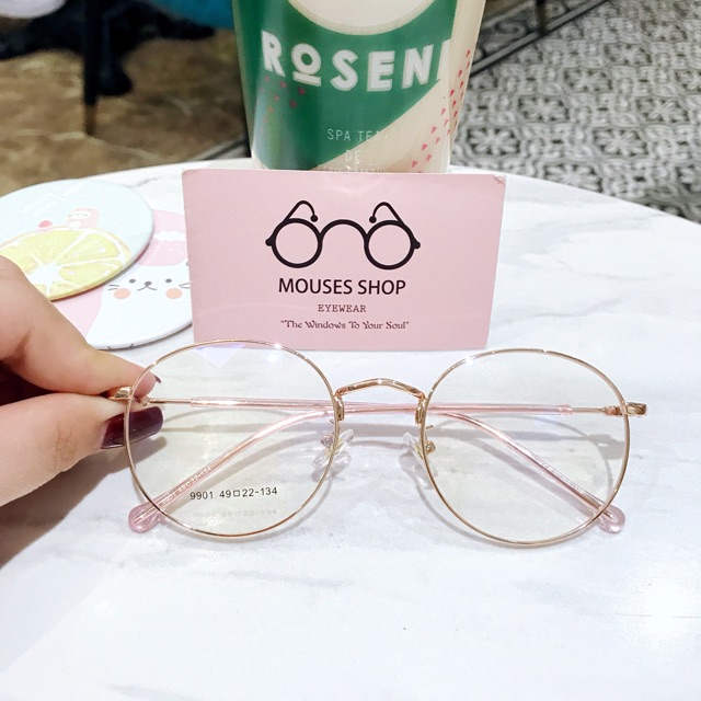 Kính mắt oval màu hồng