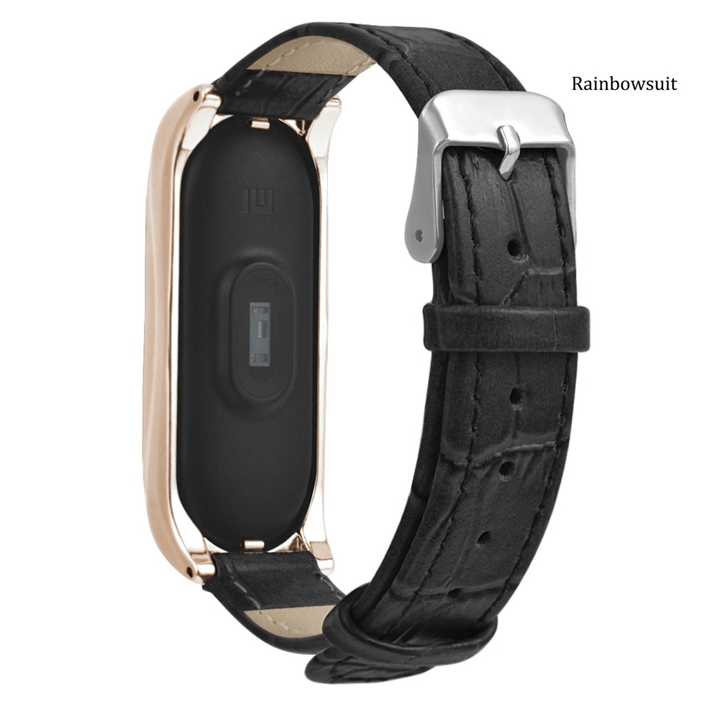 Dây Đeo Giả Da Thay Thế Cho Đồng Hồ Thông Minh Xiaomi Mi Band 5 / 5