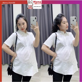 Áo bầu sơ mi trắng. áo bầu công sở đẹp cộc tay hn0209 mama store99