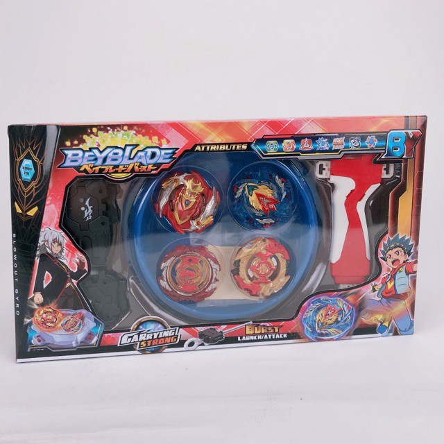 Bộ đồ chơi 4 Quay Beyblade và bàn đấu - Video,hình ảnh thật