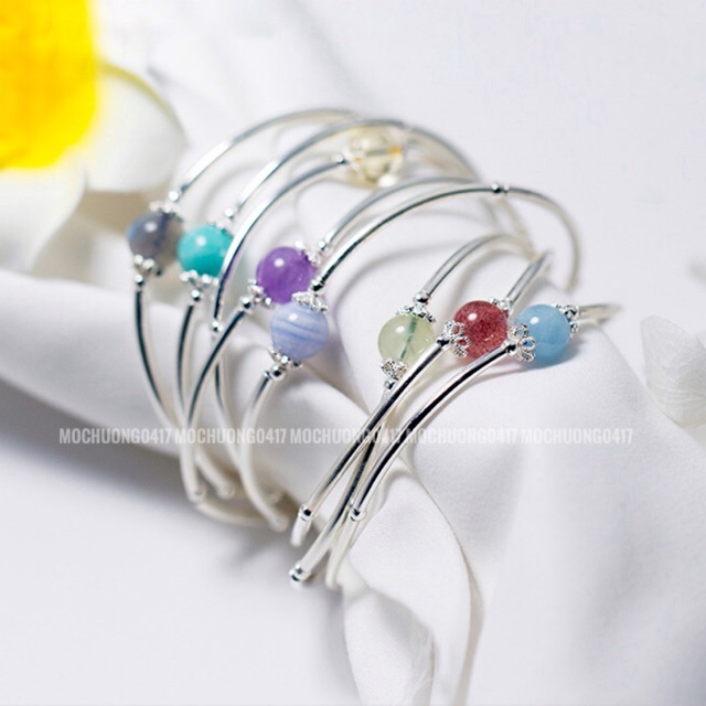 Vòng tay bạc mix hạt tròn - MH499