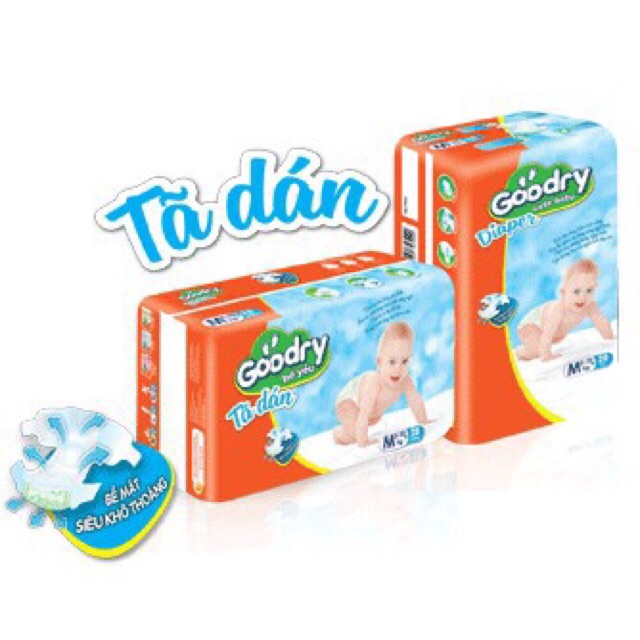 Combo 100 miếng bỉm dán goodry size M ( 5 đến 10 kg )