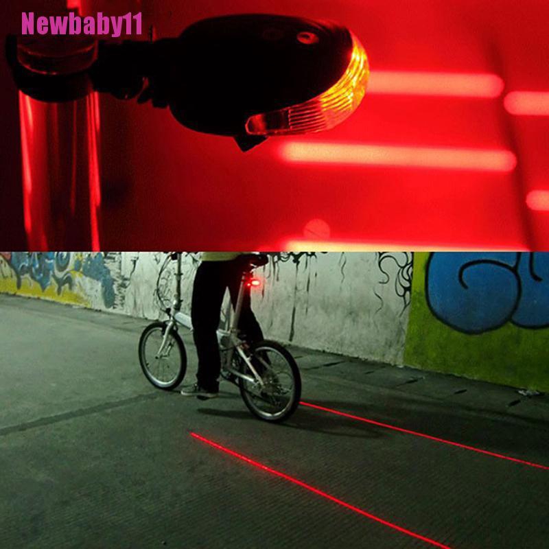 [Newbaby11] 2 Đèn Laser + 5 Đèn LED Cảnh Báo An Toàn Gắn Đuôi Xe Đạp