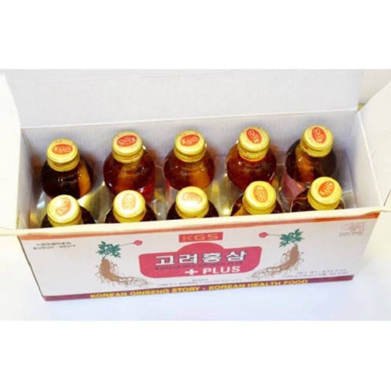 Hộp 10 Chai Nước Hồng Sâm Có Củ Cao Cấp KGS HQ