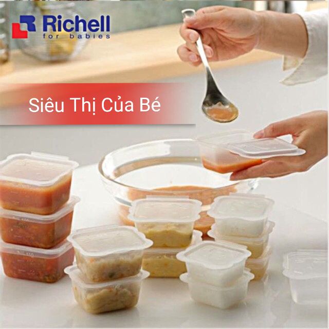 Bộ hộp trữ đông thức ăn Richell 50ml - 100ml - 150ml cho bé