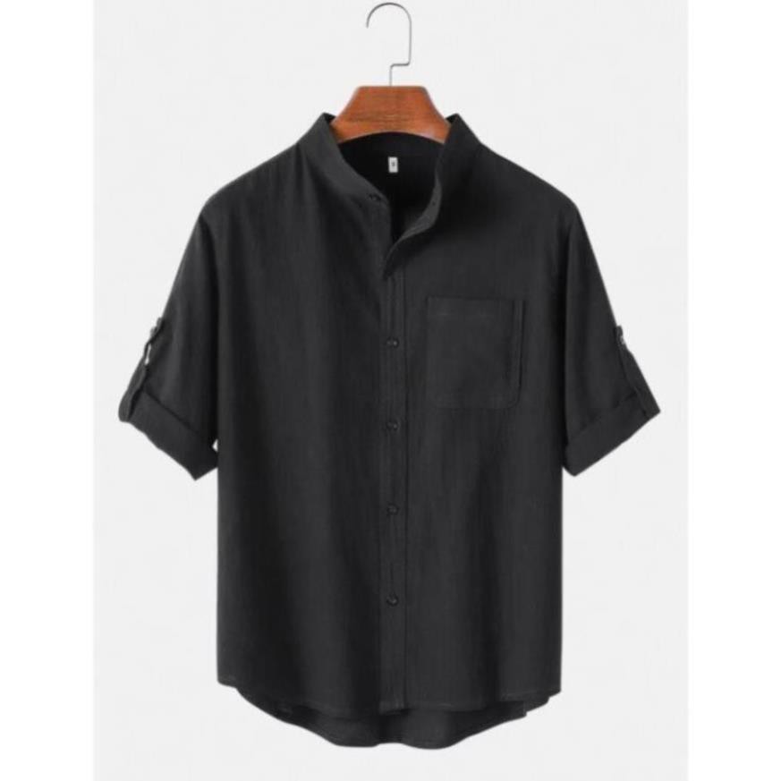 (NT) Áo Sơ Mi Nam Đũi Nhật Cổ Trụ (0) 2 89 | BigBuy360 - bigbuy360.vn