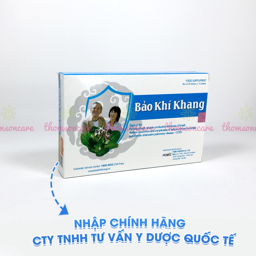 Bảo khí khang Mua 6h tặng 1h bằng tem tích điểm - hộp 20 viên dạng vỉ hỗ trợ giảm đờm ho khó thở, phế quản