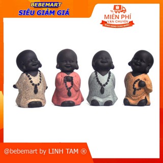 Bô tượng nhà sư tu sĩ chú tiểu gốm sứ cao cấp phụ kiện trang trí phòng