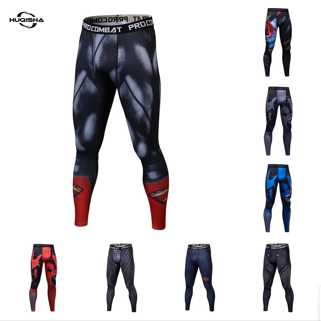 Quần legging thể thao HUQISHA lưng cao ôm sát định hình cơ thể cho nam