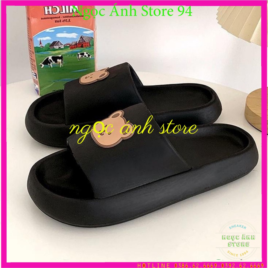 Dép bánh mì,dép đi trong nhà hình chibi dễ thương,3 màu đen,hồng,kem,size từ 36-40.Ngọc Ánh STORE