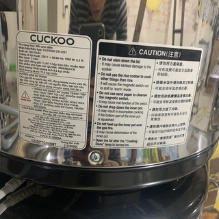 Nồi cơm điện Cuckoo CR-3521 Hàn Quốc 6.3Lit
