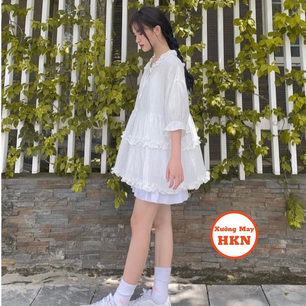 Set Áo Voan Đốm Lót Kèm Áo Lót Trong Babydoll Chất Liệu Voan Mã 111 Xưởng May HKN