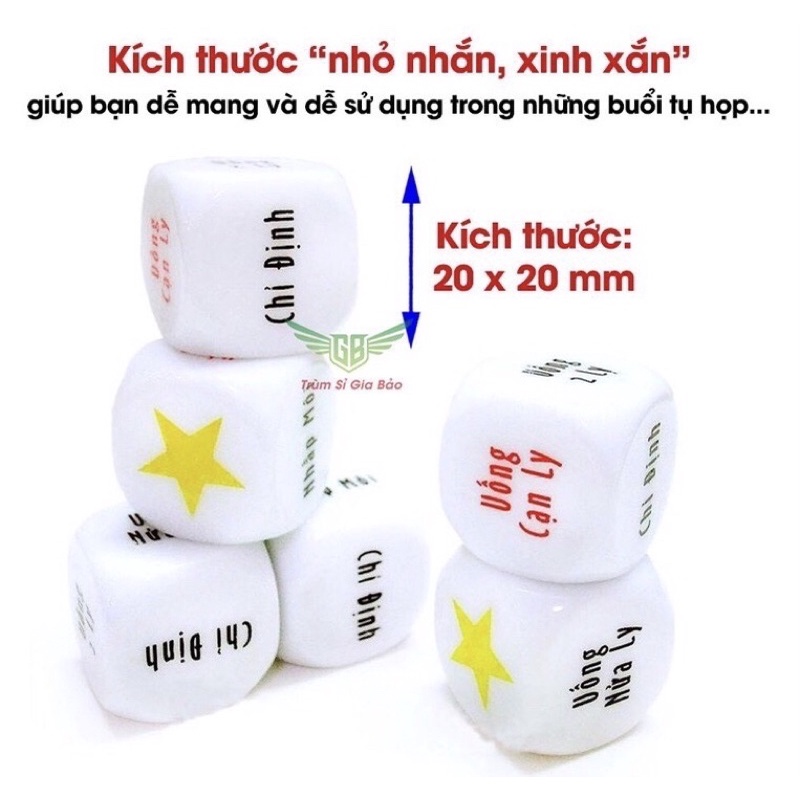 Cục xúc xắc xí ngầu uống bia 6 mặt chơi cực vui