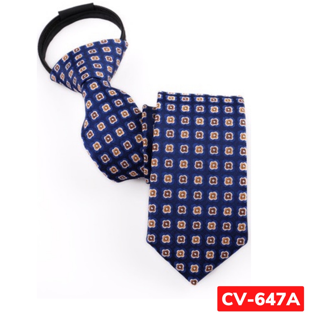Cà vạt xanh đậm bản nhỏ 6cm thắt sẵn khóa kéo hoặc tự thắt thời trang cao cấp phong cách trẻ trung, cravat cao cấp