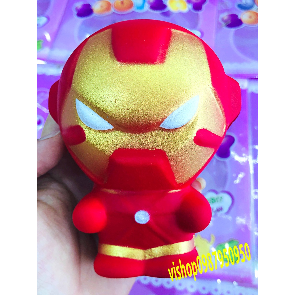 Squishy Lớn Hình người sắt ironman đỏ Đồ Chơi Xốp Giảm Stress Hình mềm mịn dễ Thương đàn hồi Cho Bé