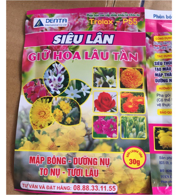 Siêu Lân - Giữ hoa lâu tàn, mập bông, sai nụ, tươi lâu, phân dưỡng hoa