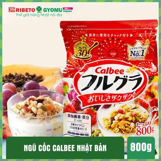 Date T6 2022 Ngũ Cốc Trái Cây Calbee Nhật bản đủ vị, Ngũ Cốc Ít Đường