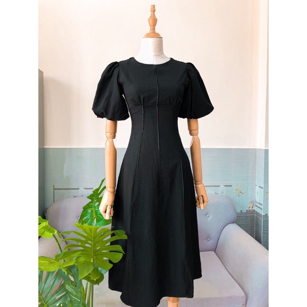 Váy Maxi Tay Phồng Thiết Kế Thanh Lịch - Đầm Midi Dự Tiệc Dáng xòe, Đầm Công Sở BRENNA DRESS