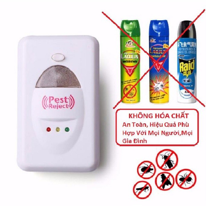 Thiết Bị Đuổi Muỗi, Côn Trùng Pest Rejest Thông Minh An Toàn Cho Sức Khỏe