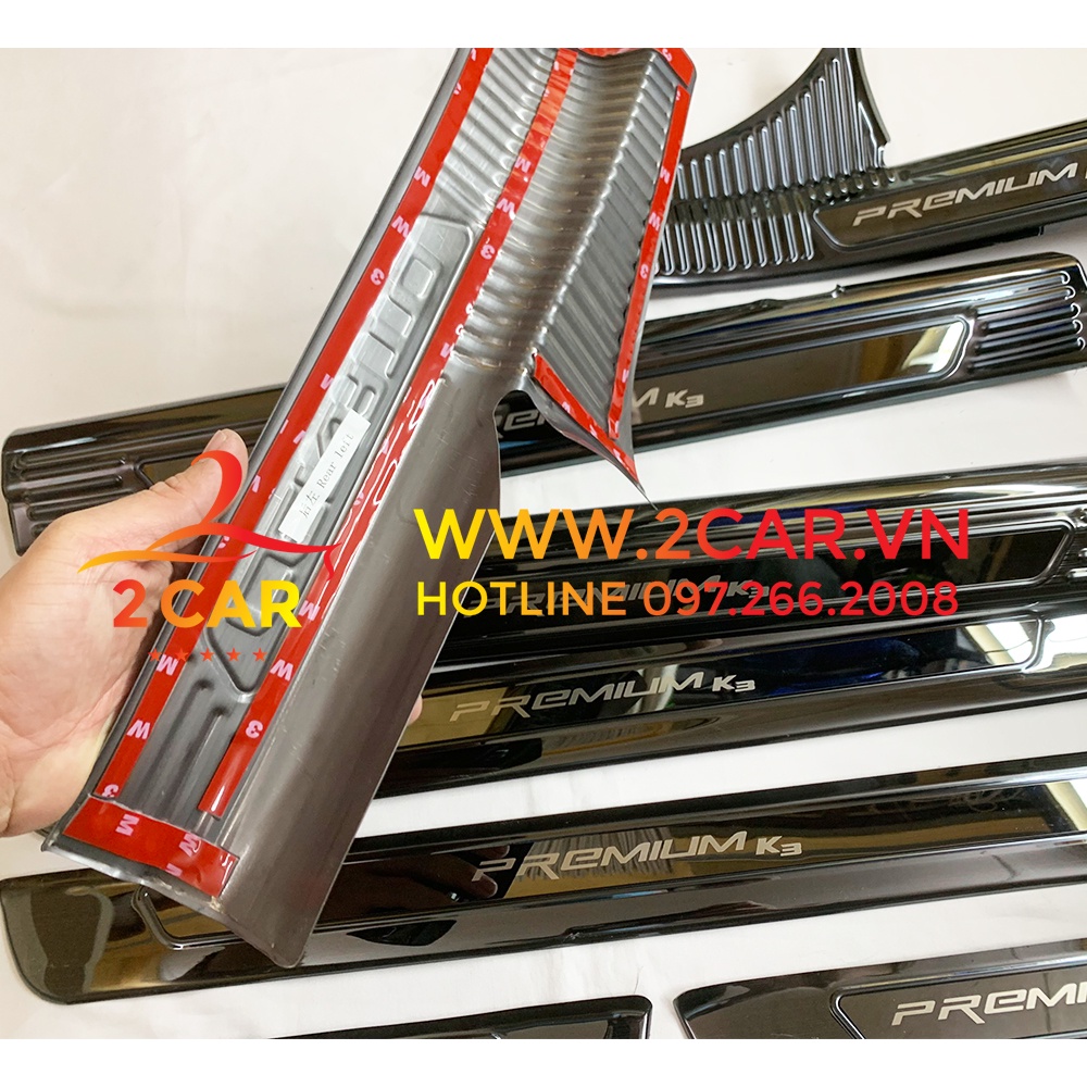 Ốp bậc cửa, nẹp bước chân TITAN xe KIA K3 đời 2021- 2022 Hàng TITAN mẫu tráng gương cao cấp