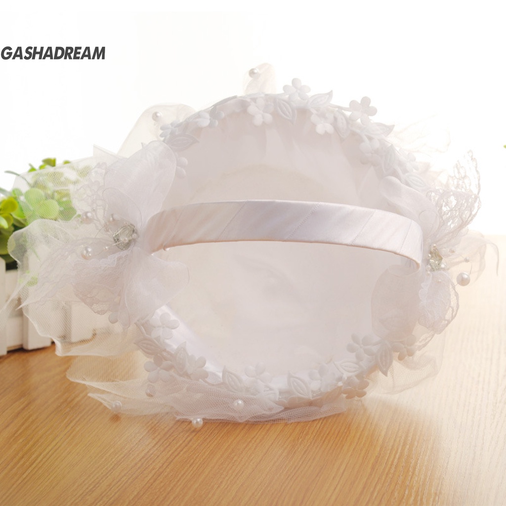 Gashadream Giỏ Đựng Hoa Cưới Màu Trắng Thoải Mái
