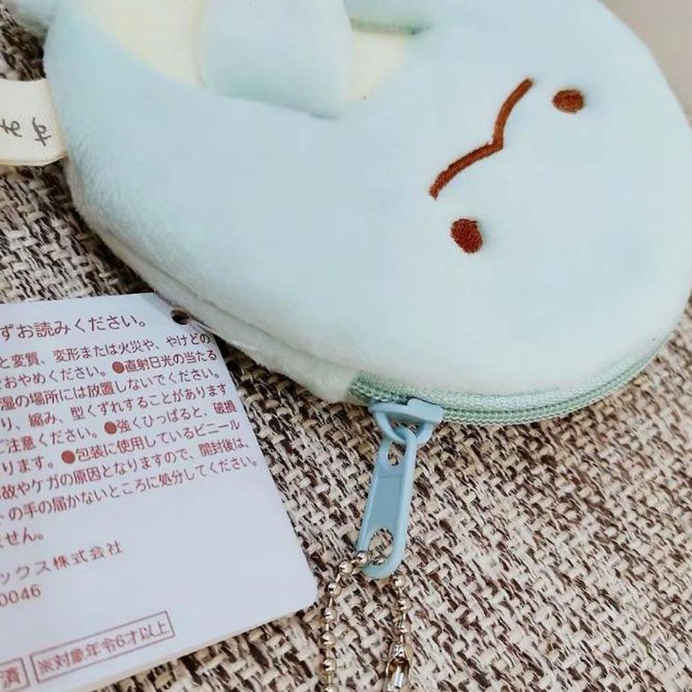Ví vải lông mềm Sumikko Gurashi đựng tiền xu dây cáp USB mini phối khóa kéo treo mặt phụ kiện hoạt hình Nhật Bản