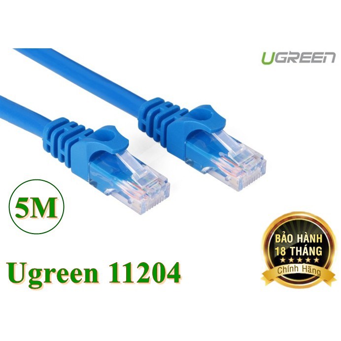 Dây mạng đúc sẵn 5M Cat 6 UTP NW102 Ugreen 11204