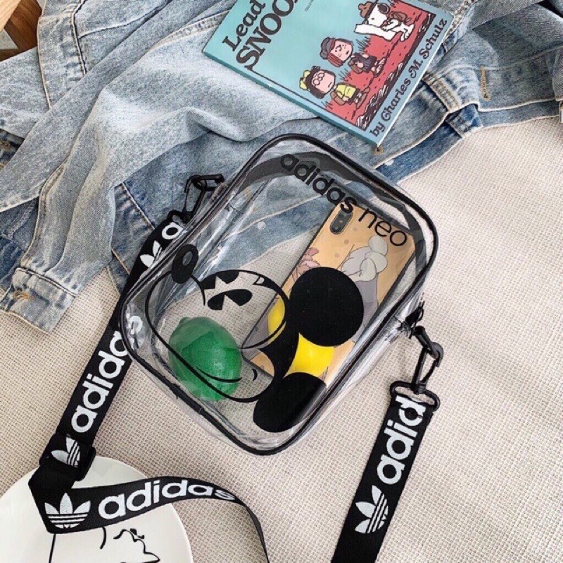 Túi trong suốt mickey adidas neo