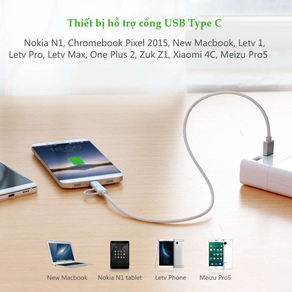 Dây sạc và truyền dữ liệu đa năng 2 trong 1 USB2.0 sang UGREEN US177