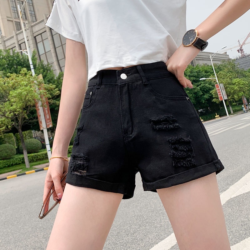 Quần Short Denim Ống Rộng Thời Trang Mùa Hè Hàn Quốc Dành Cho Nữ