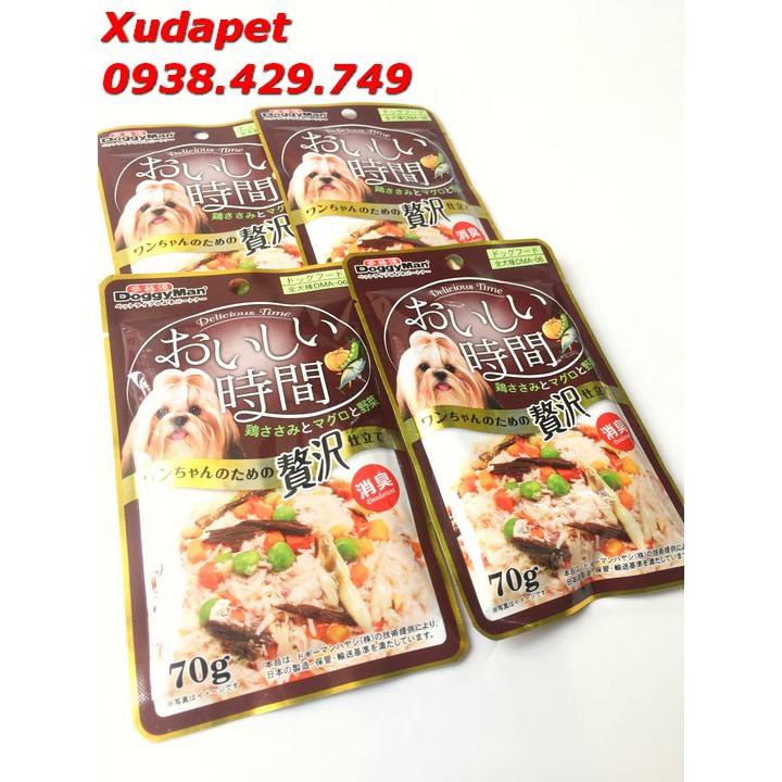 Súp Thưởng Cho Chó Từ Nhật Bản Cá Ngừ, Cá Thu Và Rau Củ 70G, 100% thành phần tự nhiên, bổ sung dinh dưỡng - SP000640