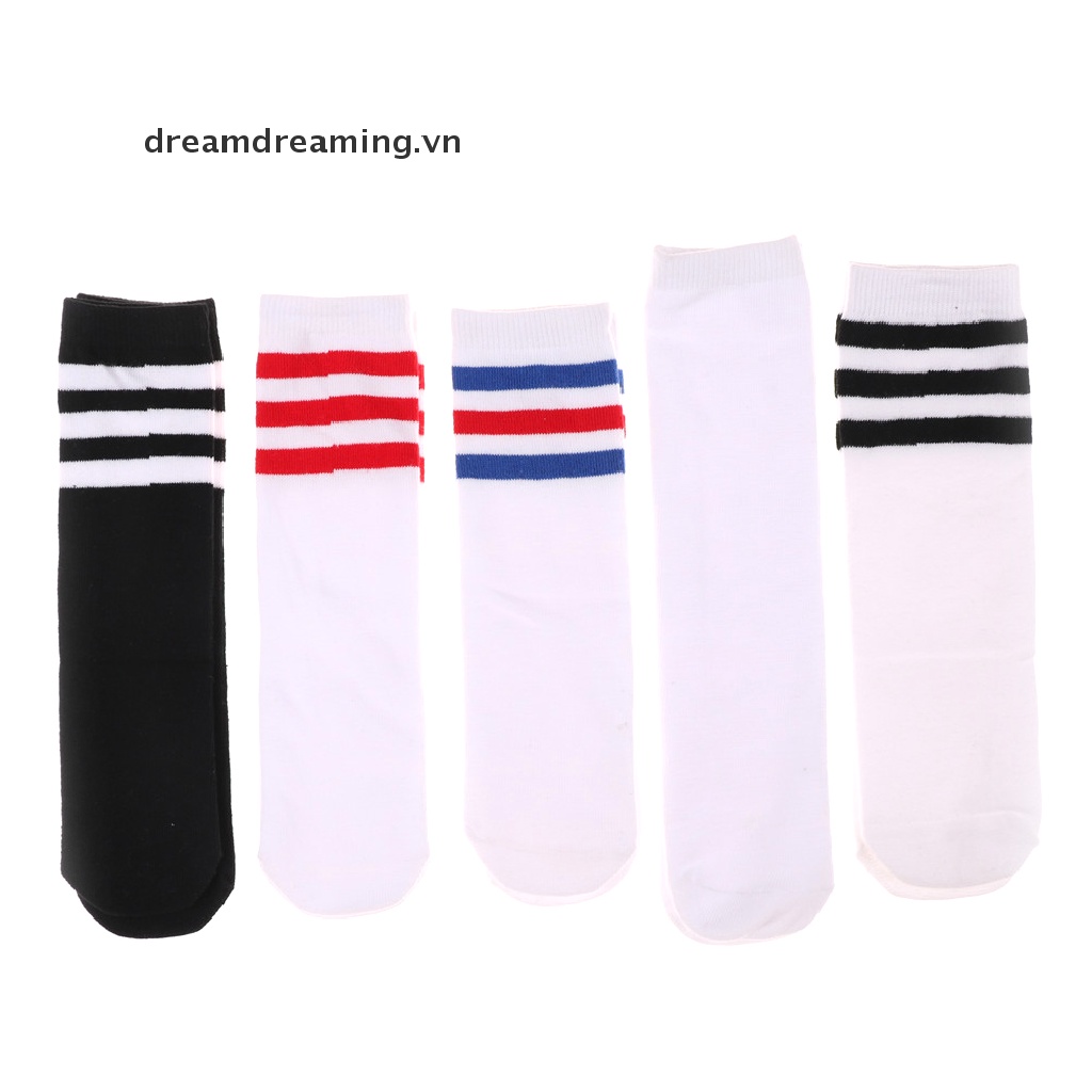 Vớ cotton Cổ Cao Họa Tiết Kẻ Sọc Thời Trang Cho Nữ